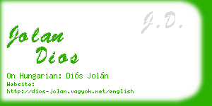 jolan dios business card